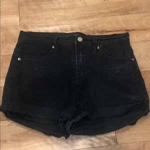 Black high wasted jean shorts